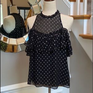 Rebecca Taylor Cold Shoulder Top